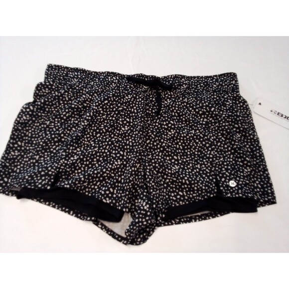 Women's Reebok Shorts Black White Polka Dot Pattern Liner Included‎ Size XL - Picture 1 of 13